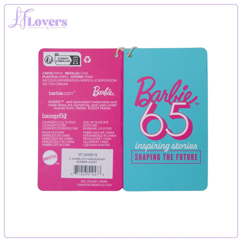 Load image into Gallery viewer, Loungefly Barbie 65th Anniversary Bomber Jacket
