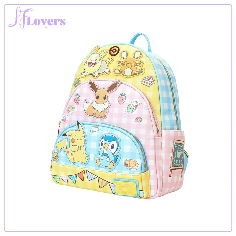 Load image into Gallery viewer, Loungefly Pokemon Cafe Triple Pocket Backpack
