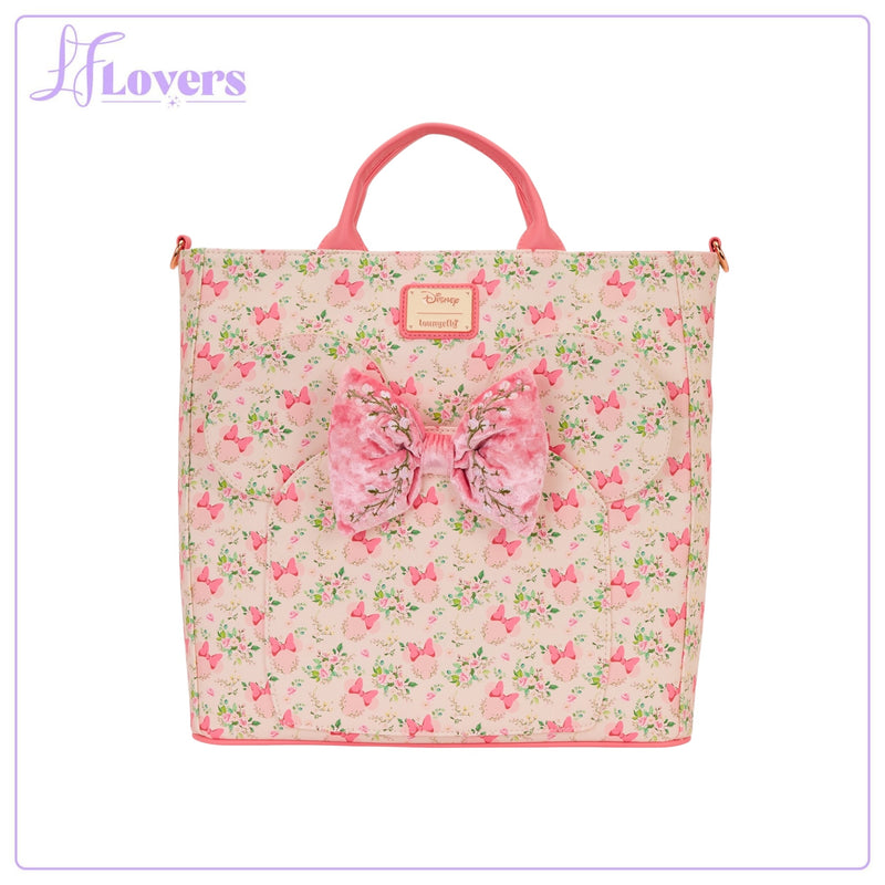 Load image into Gallery viewer, Loungefly Disney Minnie Mouse Floral Convertible Backpack And Tote Bag
