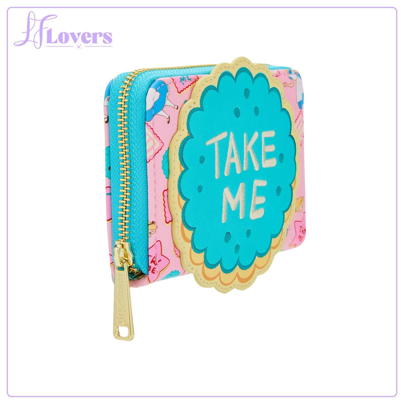 Load image into Gallery viewer, Loungefly Disney Alice In Wonderland Take Me Cookies Zip Around Wallet
