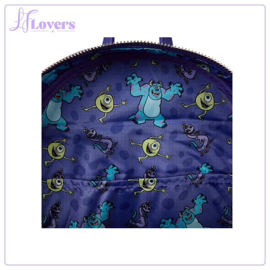 Loungefly Pixar Monsters Ince Mike Sulley And Randall Triple Pocket Mini Backpack - PRE ORDER