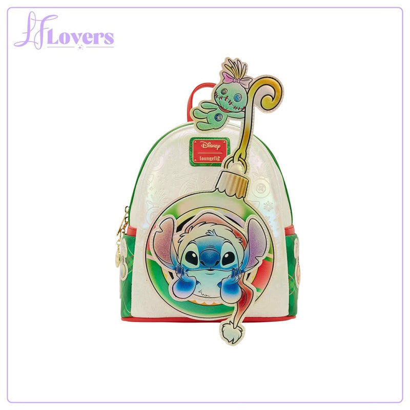 Load image into Gallery viewer, Loungefly Disney Lilo And Stitch Holiday Mini Backpack - PRE ORDER
