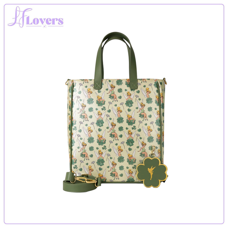 Load image into Gallery viewer, Loungefly Disney Tinker Bell 4-Leaf Clover Tote Bag With Coin Bag
