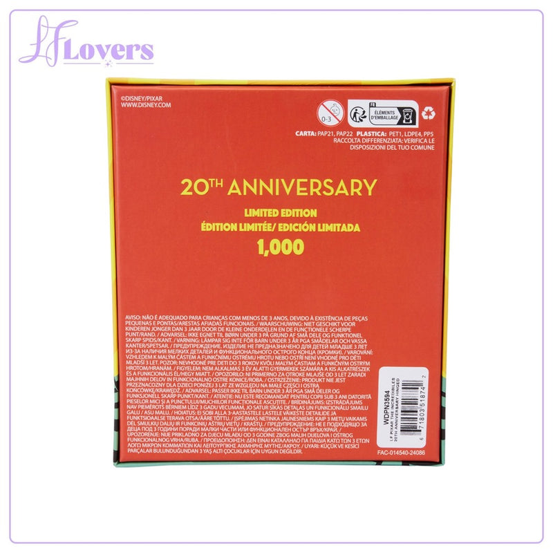 Load image into Gallery viewer, Loungefly Pixar The Incredibles 20th Anniversary Hinged 3&quot; Collector Box Pin
