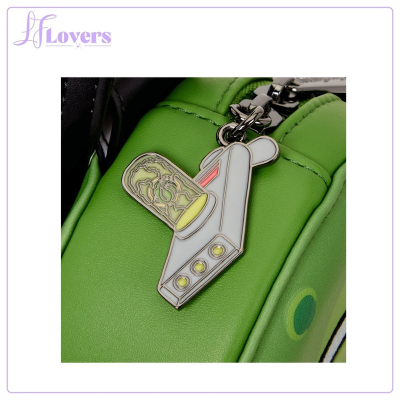 Load image into Gallery viewer, Loungefly Cartoon Network Rick and Morty Pickle Rick Sling Crossbody Bag- PRE ORDER

