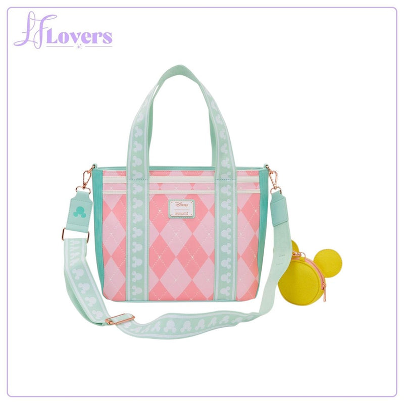 Load image into Gallery viewer, Loungefly Disney Mickey &amp; Friends Tennis Tote Bag With Coin Bag - PRE ORDER - LF Lovers
