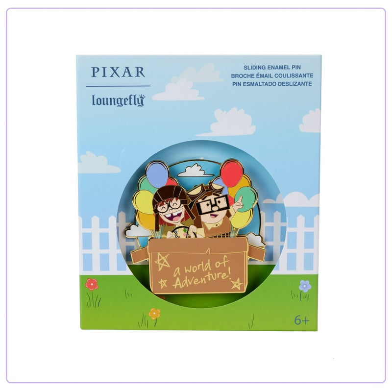 Load image into Gallery viewer, Loungefly Pixar Up 15th Anniversary Spirit of Adventure Moving 3&quot; Collector Box Pin - PRE ORDER - LF Lovers
