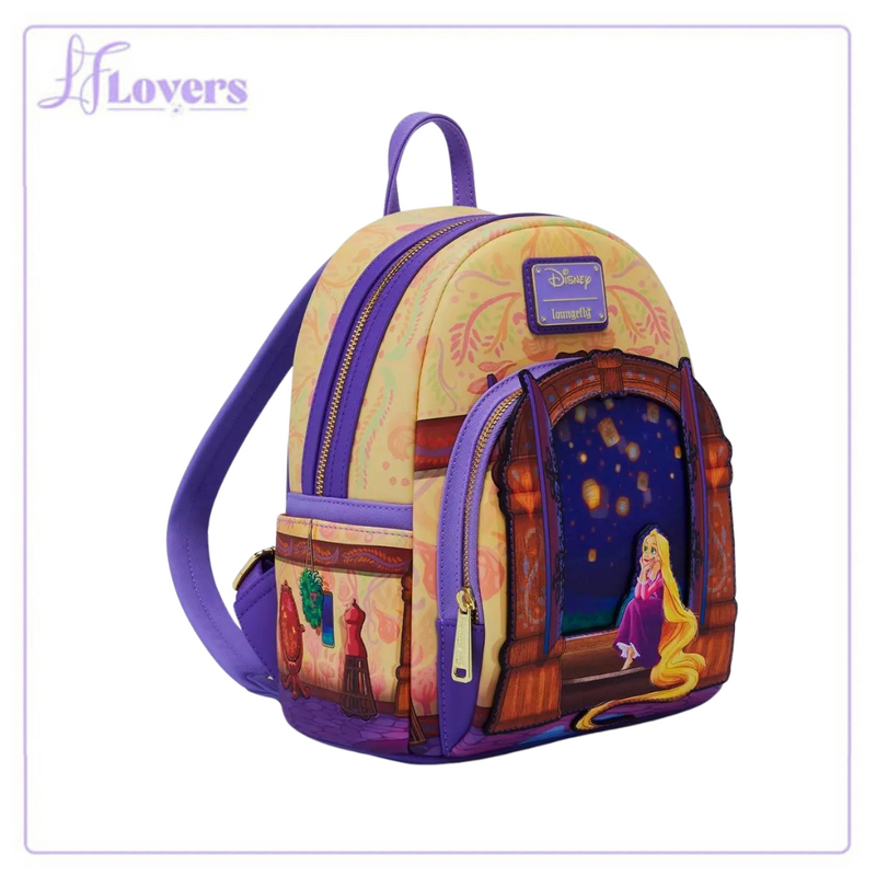 Load image into Gallery viewer, Loungefly Disney Tangled Rapunzel Lenticular Lantern Window Mini Backpack - LF Lovers
