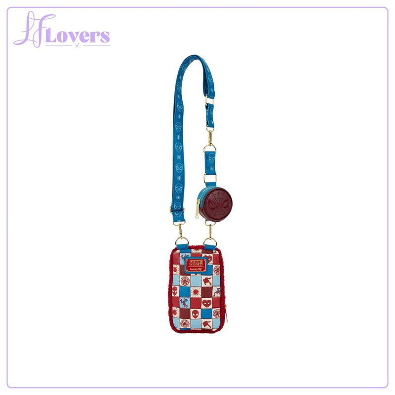 Load image into Gallery viewer, Loungefly Marvel Spiderman Cell Phone Crossbody Bag With Coin Bag - PRE ORDER - LF Lovers
