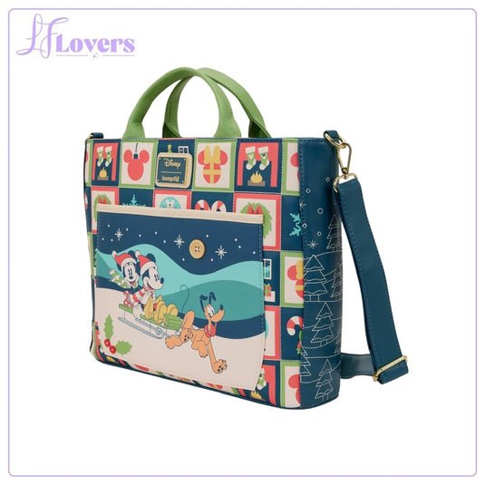 Loungefly Disney Mickey And Minnie Holiday Convertible Tote Bag - PRE ORDER