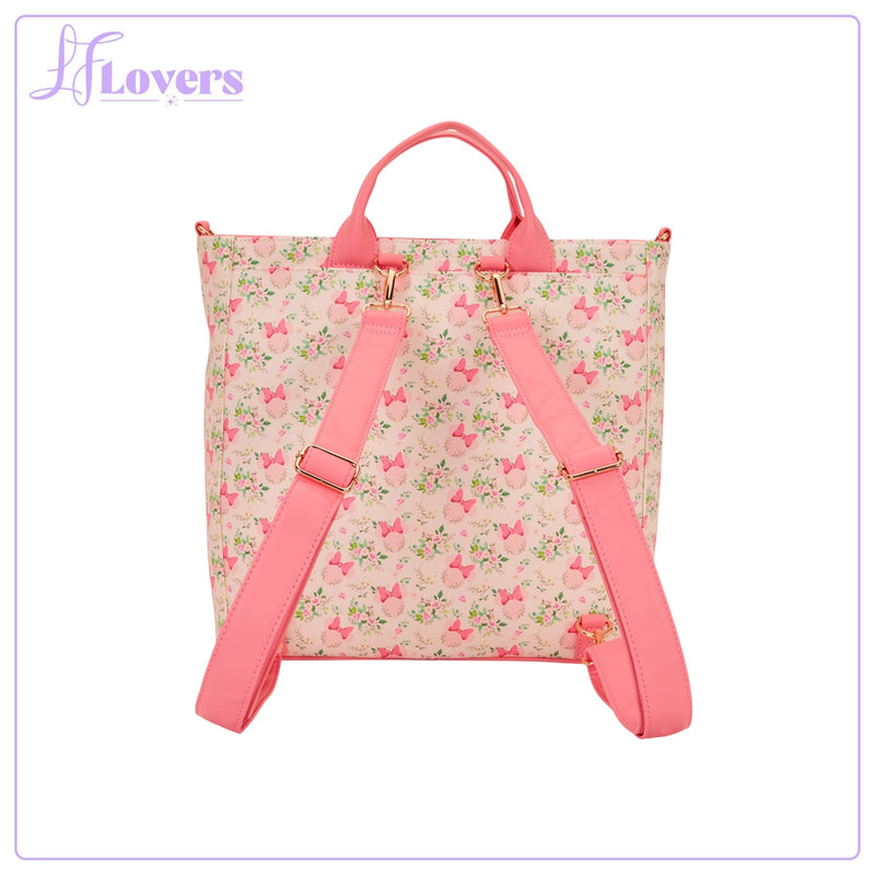 Load image into Gallery viewer, Loungefly Disney Minnie Mouse Floral Convertible Backpack And Tote Bag

