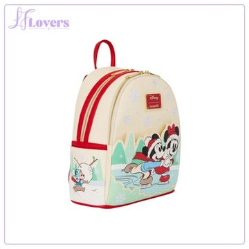 Loungefly Disney Mickey & Friends Ice Skating Mini Backpack with Headband Holder - Preorder