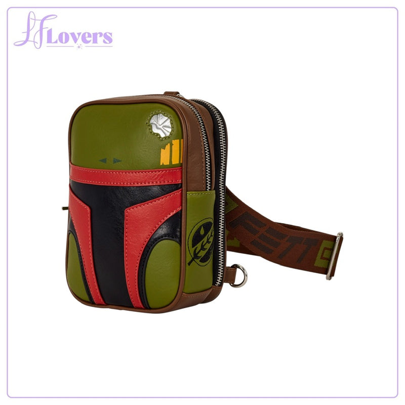 Load image into Gallery viewer, Loungefly Star Wars Boba Fett Sling Crossbody Bag

