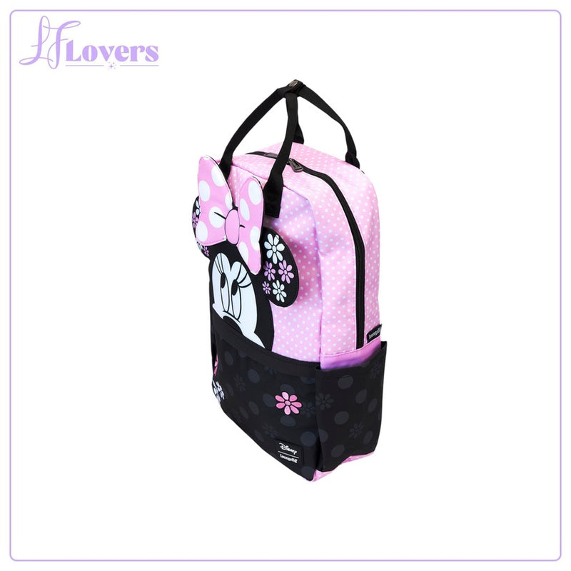 Load image into Gallery viewer, Loungefly Disney Minnie Floral Rock The Dots Full Size Nylon Backpack
