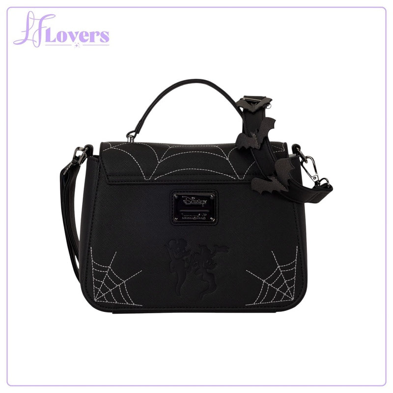 Load image into Gallery viewer, Loungefly Disney Mickey &amp; Minnie Spiderweb and Bats Crossbody Bag - Preorder

