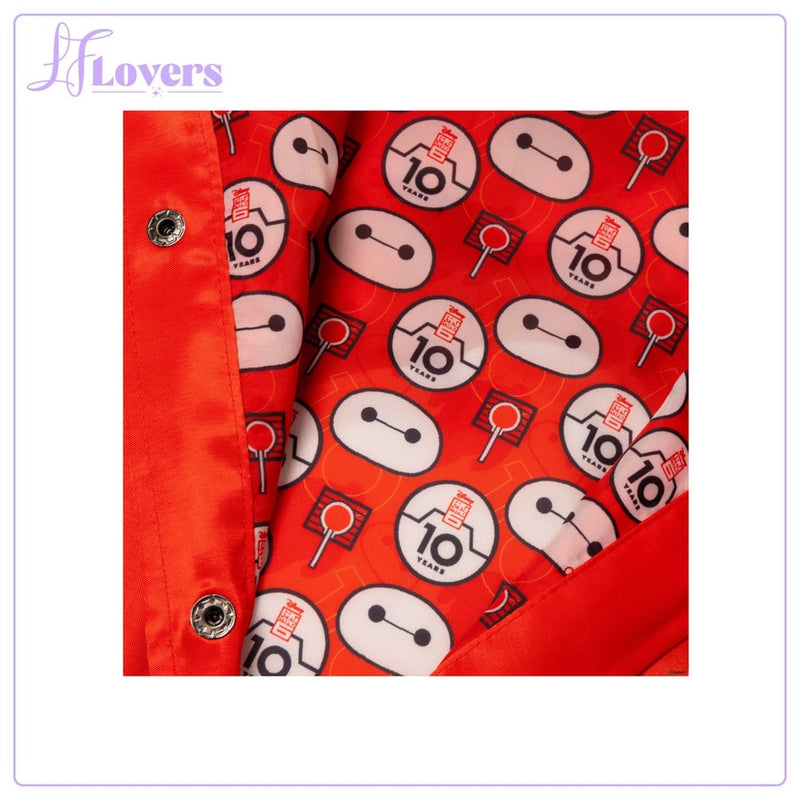 Load image into Gallery viewer, Loungefly Disney Big Hero 6 10th Anniversary Satin Bomber Jacket

