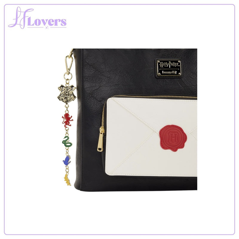 Load image into Gallery viewer, Loungefly Warner Brothers Harry Potter Hogwarts Letter Convertible Backpack And Tote Bag - LF Lovers

