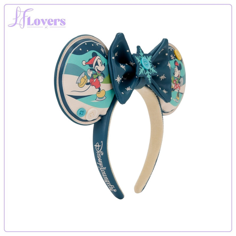 Load image into Gallery viewer, Loungefly Disney Mickey And Minnie Holiday Ear Headband - PRE ORDER
