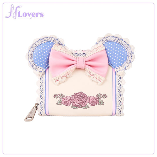 Loungefly Disney Minnie Floral And Lace Ears Zip Around Wallet - LF Lovers
