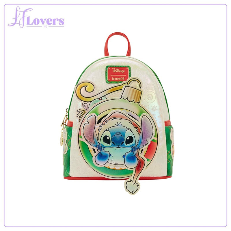 Load image into Gallery viewer, Loungefly Disney Lilo And Stitch Holiday Mini Backpack - PRE ORDER
