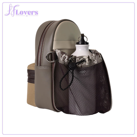 Loungefly Disney Mickey And Friends Faux Leather And Canvas Water Bottle Crossbody