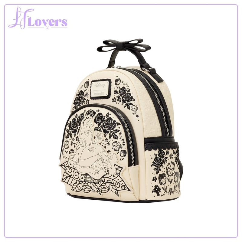 Load image into Gallery viewer, Loungefly Disney Alice in Wonderland Embroidered Floral Mini Backpack - LF Lovers
