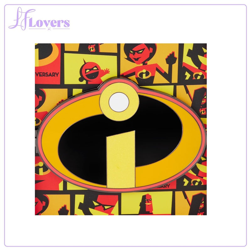 Load image into Gallery viewer, Loungefly Pixar The Incredibles 20th Anniversary Hinged 3&quot; Collector Box Pin
