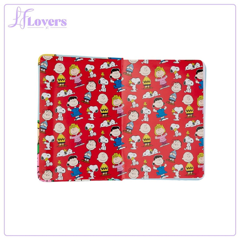 Load image into Gallery viewer, Loungefly Peanuts Snoopy And Friends Holiday Refillable Stationary Journal - PRE ORDER
