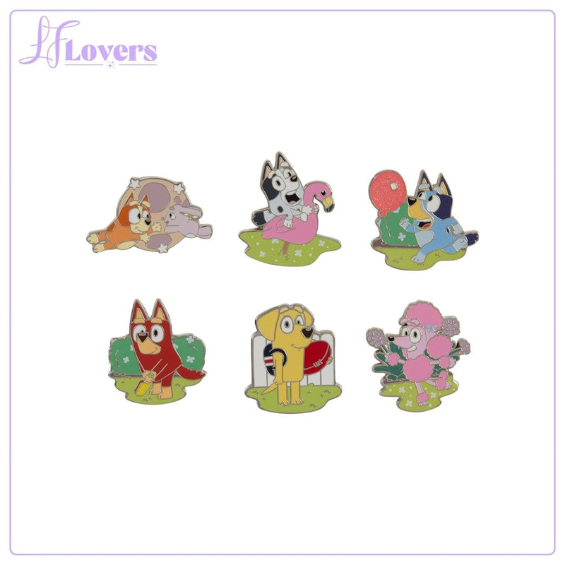 Load image into Gallery viewer, Loungefly BBC Bluey Characters Mystery Box Pin - Preorder
