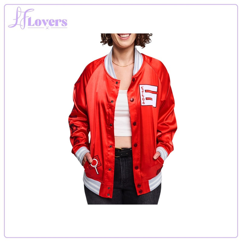 Load image into Gallery viewer, Loungefly Disney Big Hero 6 10th Anniversary Satin Bomber Jacket
