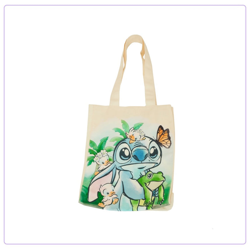 Load image into Gallery viewer, Loungefly Disney Lilo And Stitch Springtime Stitch Canvas Tote - PRE ORDER - LF Lovers
