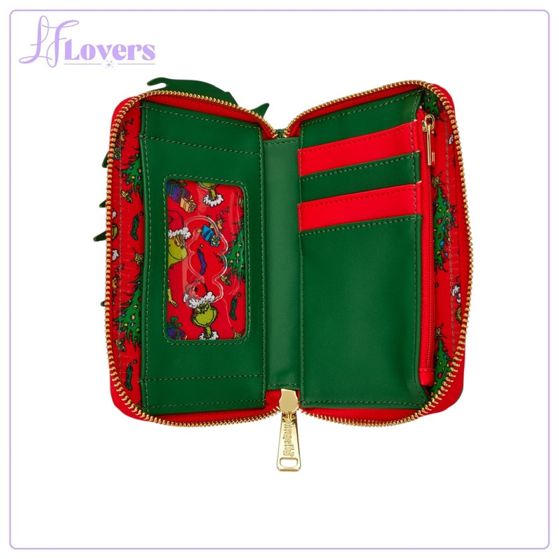 Load image into Gallery viewer, Loungefly Dr Seuss Grinch Holiday Zip Around Wallet
