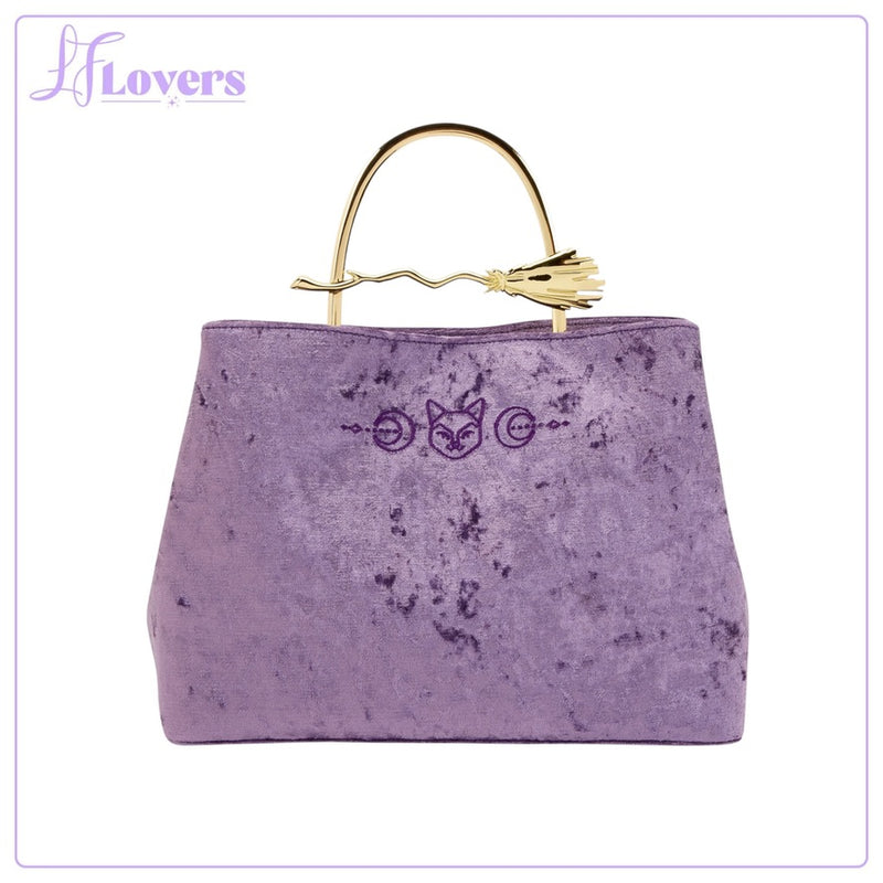 Load image into Gallery viewer, Loungefly Disney Hocus Pocus Velvet Broom Handle Handbag - PRE ORDER
