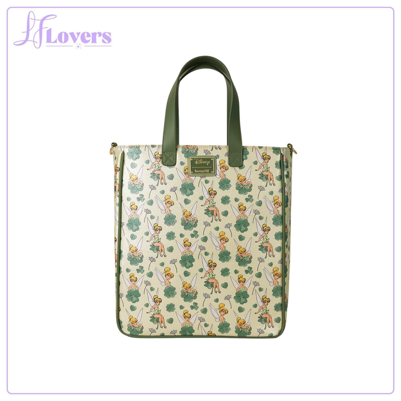 Load image into Gallery viewer, Loungefly Disney Tinker Bell 4-Leaf Clover Tote Bag With Coin Bag
