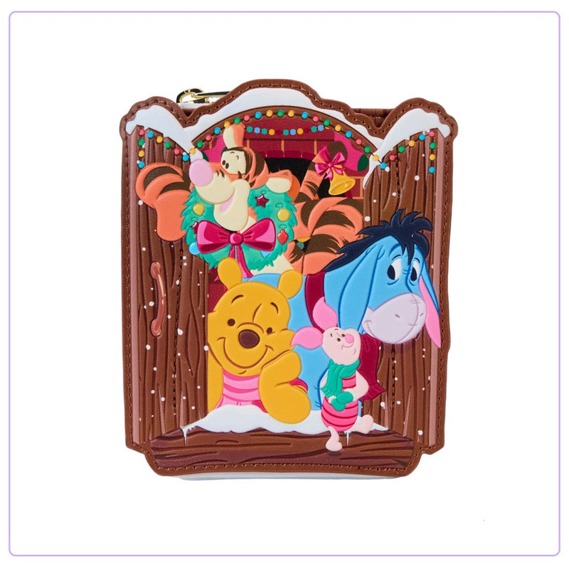 Load image into Gallery viewer, Loungefly Disney Winnie The Pooh Holiday Scene Pooh And Friends Zip Around Wallet - LF Lovers
