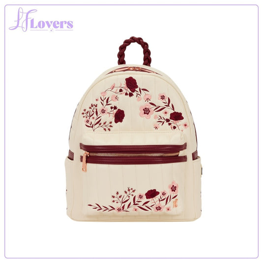 Loungefly Cream And Red Floral Mid Size Backpack - PRE ORDER