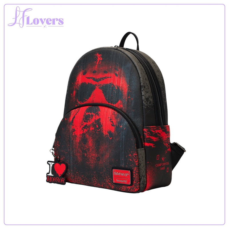 Load image into Gallery viewer, Loungefly Warner Brothers Friday The 13th I Heart Horror Mini Backpack
