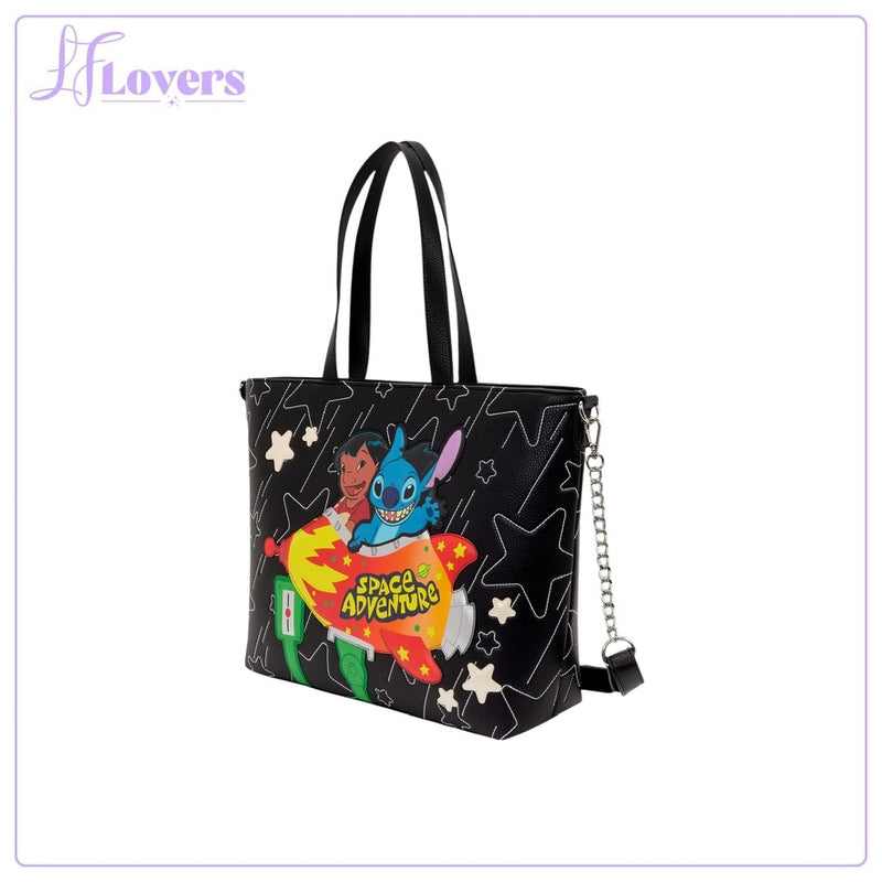 Load image into Gallery viewer, Loungefly Disney Lilo &amp; Stitch Space Adventure Tote Crossbody Bag - PRE ORDER
