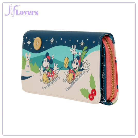 Loungefly Disney Mickey And Minnie Holiday Flap Wallet - PRE ORDER