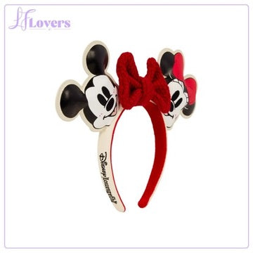 Loungefly Disney Mickey & Minnie Knit Bow Holiday Ear Headband - Preorder