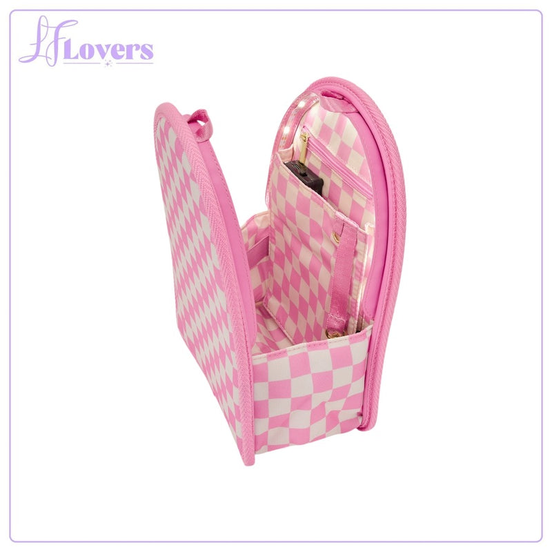 Load image into Gallery viewer, Loungefly Pink Checkerboard Light Up Mini Backpack Insert Organiser - PRE ORDER - LF Lovers
