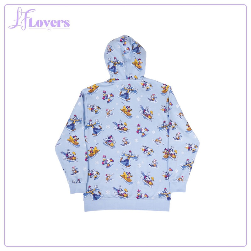 Load image into Gallery viewer, Loungefly Disney Mickey And Friends Winter Wonderland Hooded Sweatshirt
