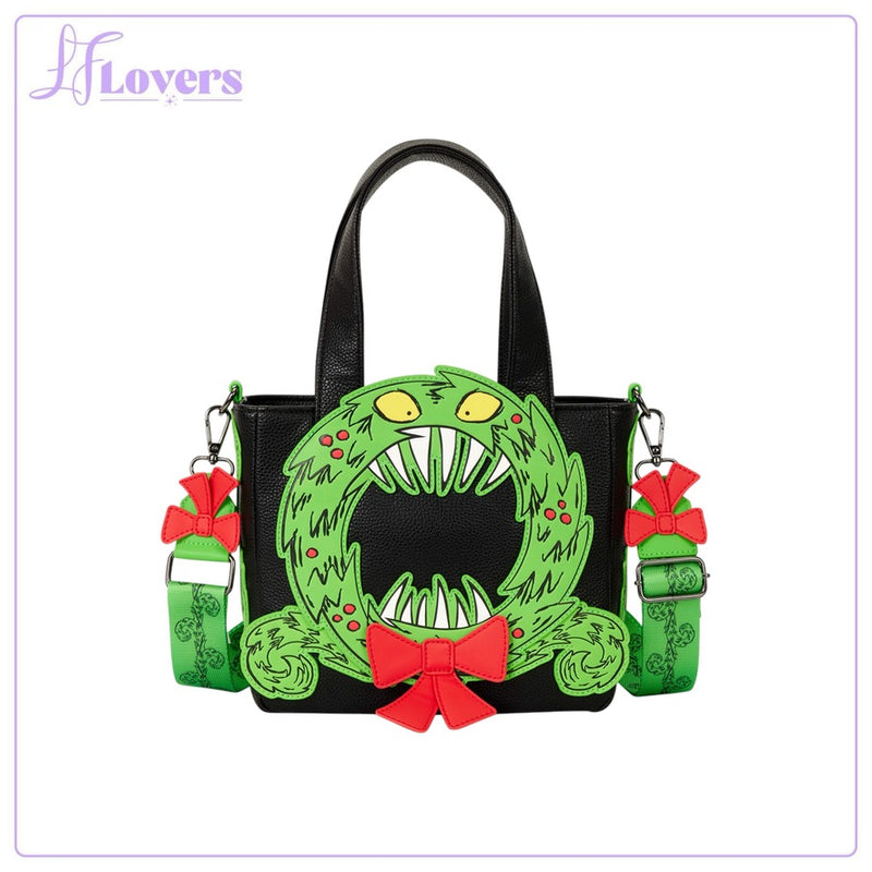 Load image into Gallery viewer, Loungefly Disney NIghtmare Before Christmas Man-Eating Wreath Mini Tote Crossbody Bag - LF Lovers
