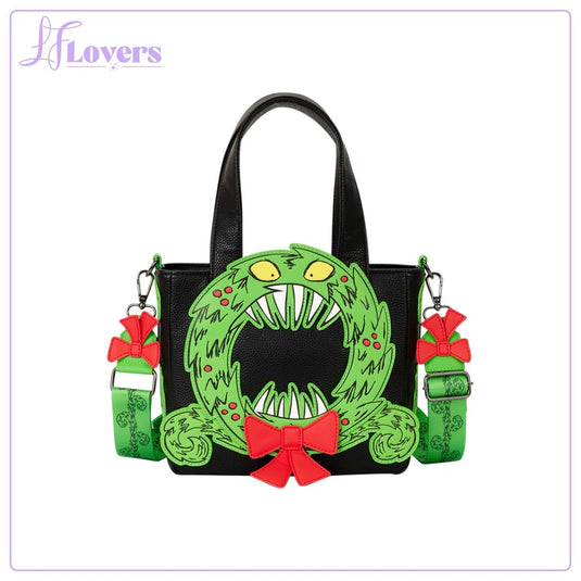 Loungefly Disney NIghtmare Before Christmas Man-Eating Wreath Mini Tote Crossbody Bag - LF Lovers
