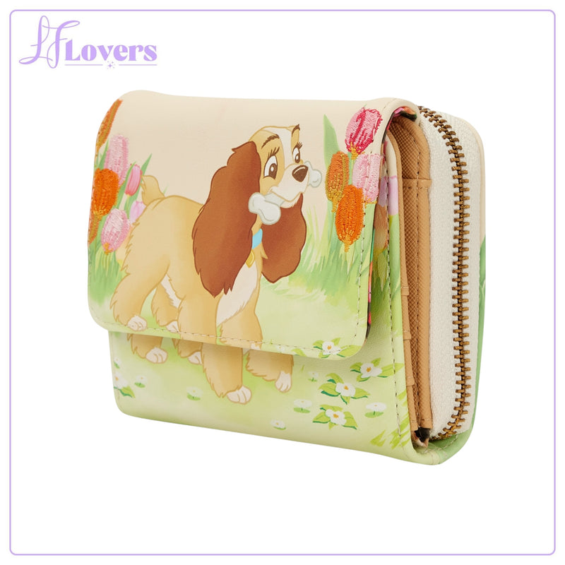 Load image into Gallery viewer, Loungefly Disney Lady And The Tramp Pastel Tulip Trifold Wallet - PRE ORDER
