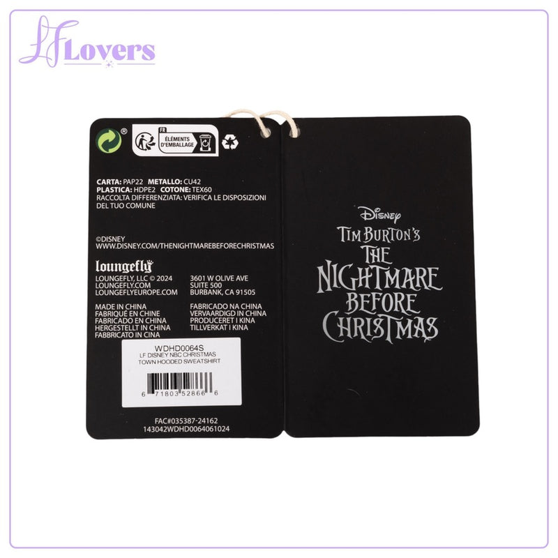 Load image into Gallery viewer, Loungefly Disney The Nightmare Before Christmas Town Hooded Sweatshirt
