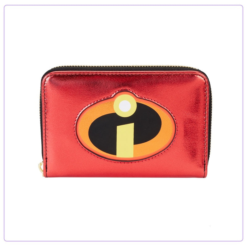 Load image into Gallery viewer, Loungefly Pixar The Incredibles 20th Anniversary Metallic Cosplay Zip Around Wallet - LF Lovers
