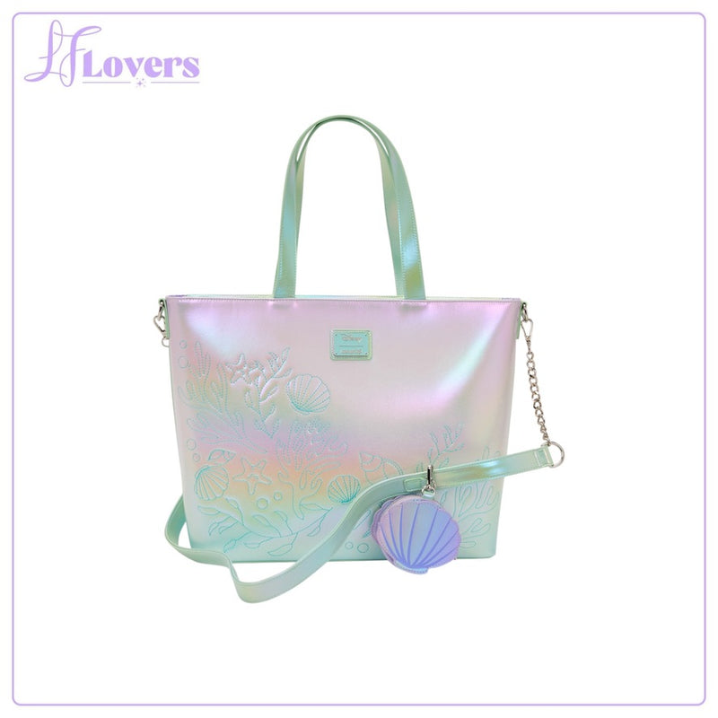 Load image into Gallery viewer, Loungefly Disney The Little Mermaid Ariel &amp; Flounder Tote Bag With Coin Bag - PRE ORDER - LF Lovers
