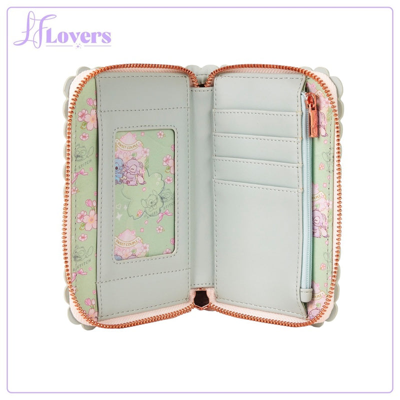 Load image into Gallery viewer, Loungefly Disney Cute Stitch Cherry Blossom Zip Around Wallet - PRE ORDER

