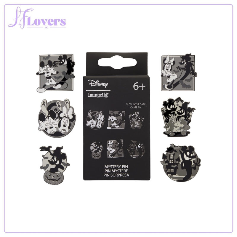 Load image into Gallery viewer, Loungefly Disney Mickey &amp; Minnie Ghost Mystery Box Pin
